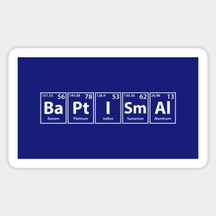 Baptismal (Ba-Pt-I-Sm-Al) Periodic Elements Spelling Sticker